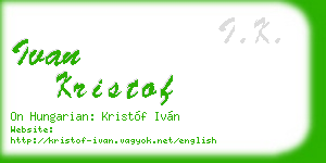 ivan kristof business card